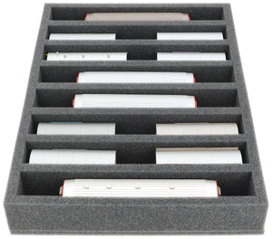 IU055A003 Feldherr foam insert for model railway - H0m scale - 8 compartments - for upright storage