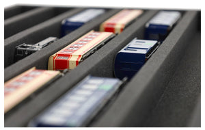 Foam insert for model railway - H0e scale - 7 compartments - for horizontal storage - JV040A007