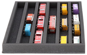 JV045A002 Feldherr foam insert for model railway - H0m scale - 6 compartments - for horizontal storage