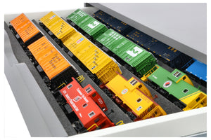Feldherr Zugliege - H0 scale 60 x 42 cm - for IKEA ALEX drawer unit on casters - 5 compartments - KQMFQNA01