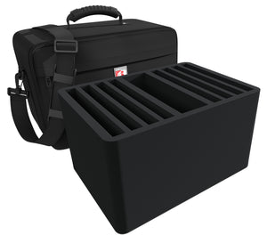 Feldherr MAXI PLUS bag for 8 tablets in thick protective sleeves - compartments 22 mm wide - compatible with Apple iPad, Samsung and Microsoft Surface Go