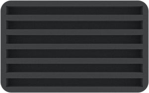 HS035A026 Foam inlay Z Gauge - vertical - 6 slots for model railway locomotives, wagons and vehicles