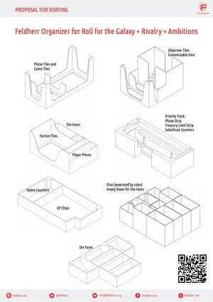 Feldherr Organizer Insert for Roll for the Galaxy + Rivalry + Ambition