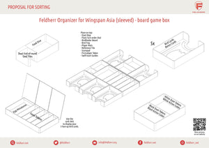 Feldherr Organizer Insert for Wingspan Asia (sleeved) - board game box