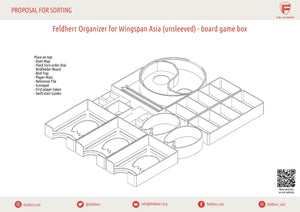 Feldherr Organizer Insert for Wingspan: Asia (unsleeved cards) - board game box