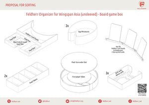 Feldherr Organizer Insert for Wingspan: Asia (unsleeved cards) - board game box