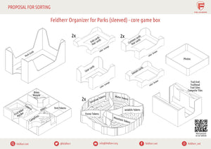 Feldherr Organizer Insert for Parks (sleeved) - core game box