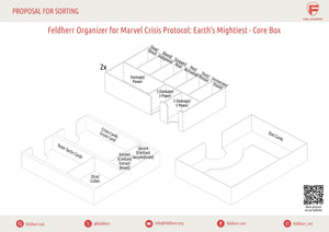 Feldherr foam set + Organizer inserts for Marvel: Crisis Protocol - Earth’s Mightiest Core Set - core game box