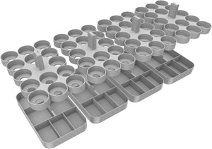 Feldherr paint racks + token trays for 4L Really Useful Boxes - 56 Citadel Paint Pots (12 ml) + game material