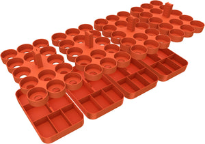 Feldherr paint racks + token trays for 4L Really Useful Boxes - 56 Citadel Paint Pots (12 ml) + game material