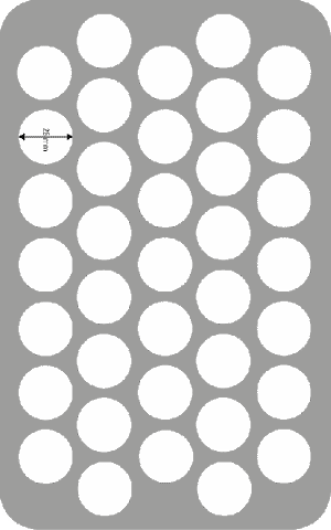 HS070P1BO 70 mm Half-Size foam tray with 37 compartments