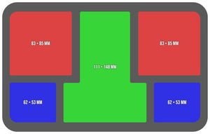 HSMFQP125BO 125 mm Half-Size foam tray with 5 compartments