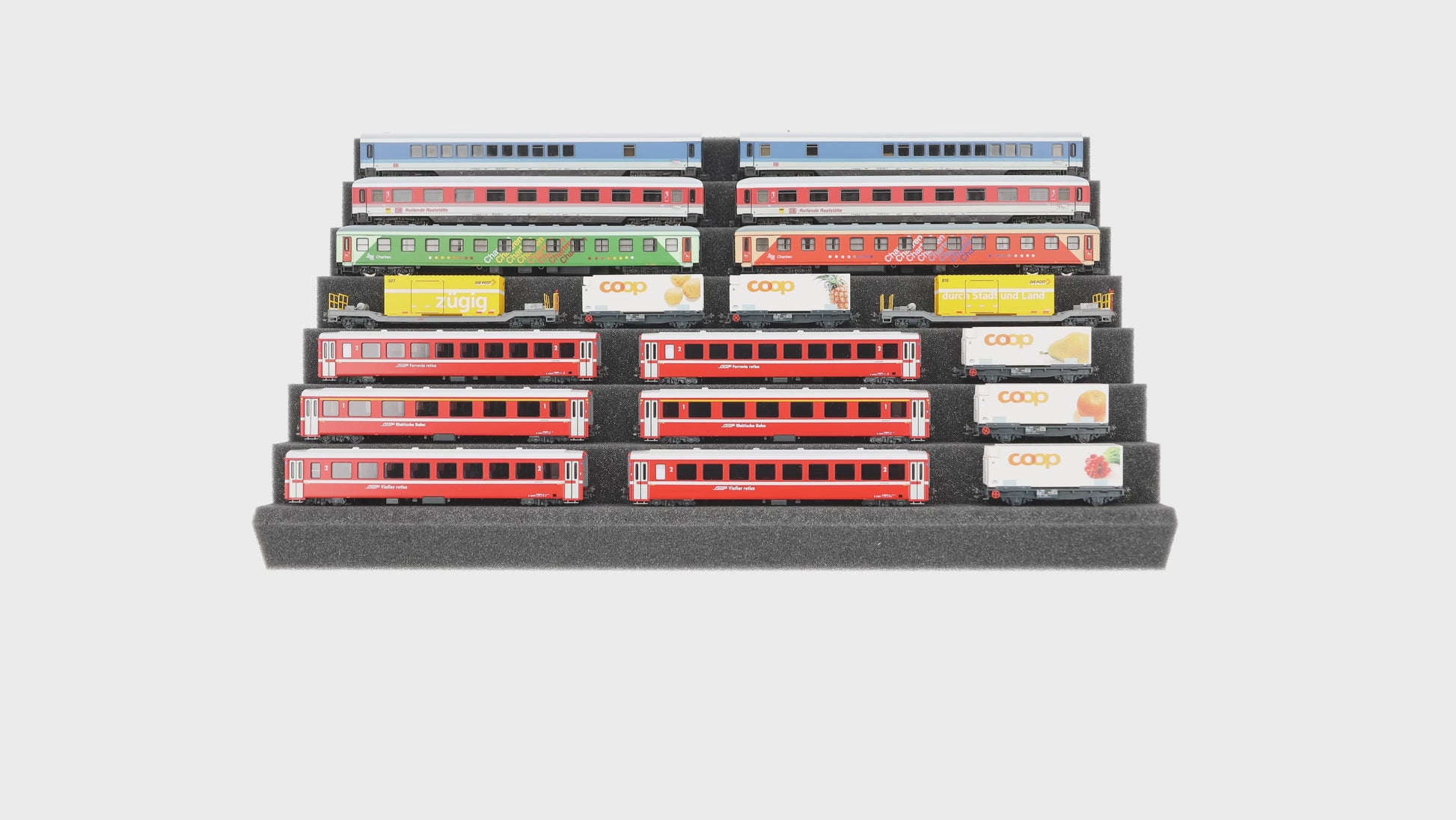 KN030A01 Feldherr Zugliege 360 mm x 270 mm for model railway - N Gauge - 7 compartments